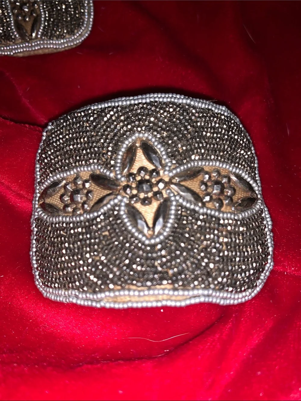 Antique Gregorian Embellished Beaded Shoe Buckles 1800’s